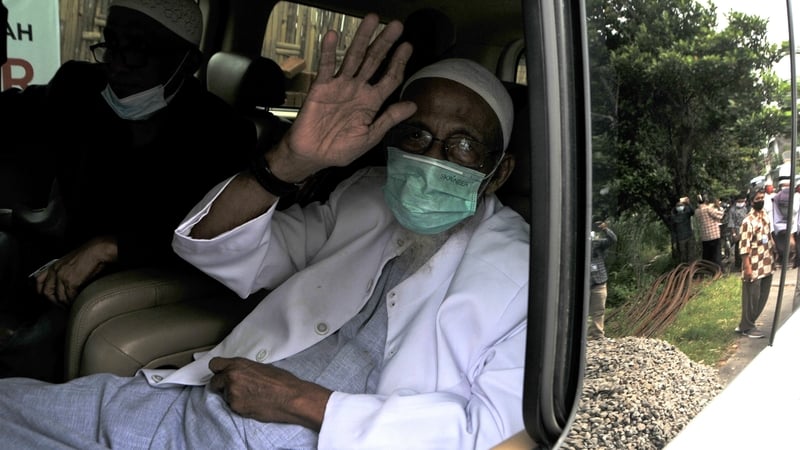 Abu Bakar Bashir left prison near the capital Jakarta