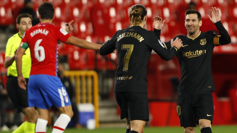Messi and Griezmann celebrate as Barcelona hit Granada for four