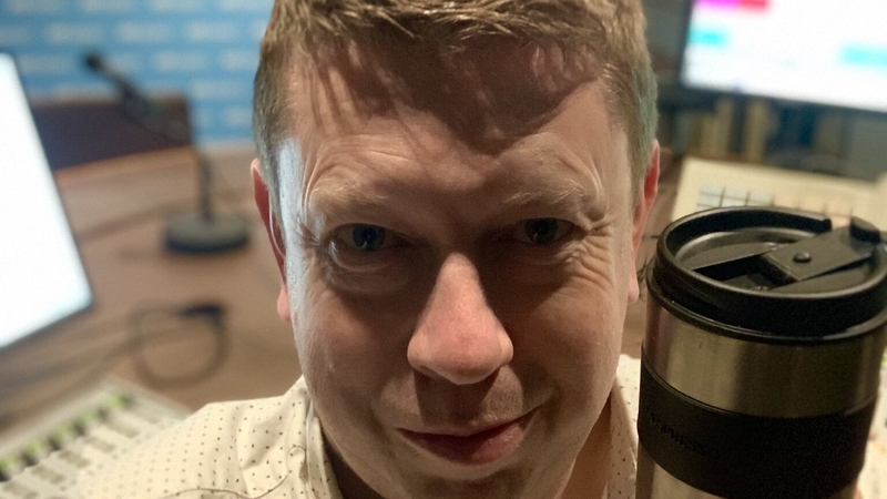 Michael Cahill: industrial strength coffee to see him through Rising Time (pic courtesy Twitter)