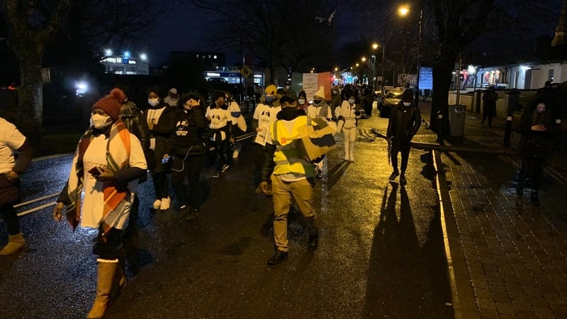Over 100 people congregated outside Blanchardstown Garda Station which marks the culmination of 14 days of such gatherings
