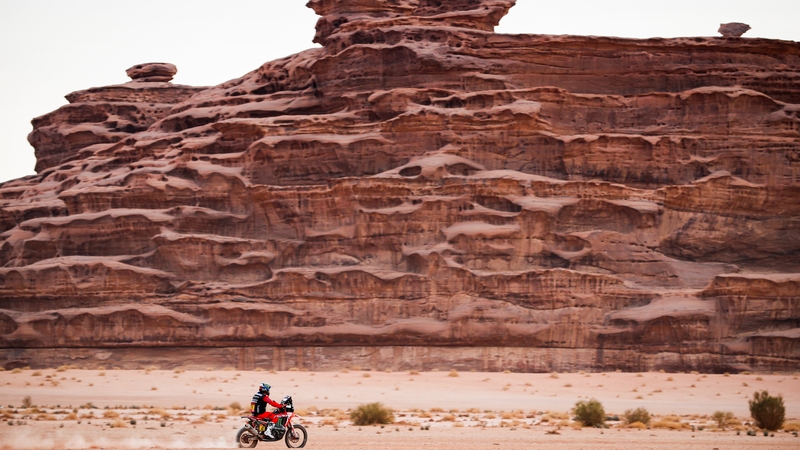 Kevin Benavides won this year's motorcycle category at the Dakar Rally, an off-road endurance event