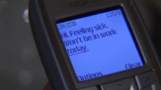 Texting in sick to work in 2006.