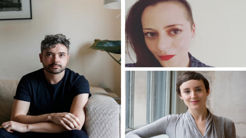 Introductions: poets (clockwise, from left) Séan Hewitt, Annemarie Ní Churreáin and Jessica Traynor