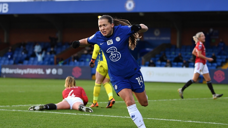 Fran Kirby celebrates scoring Chelsea's second goal