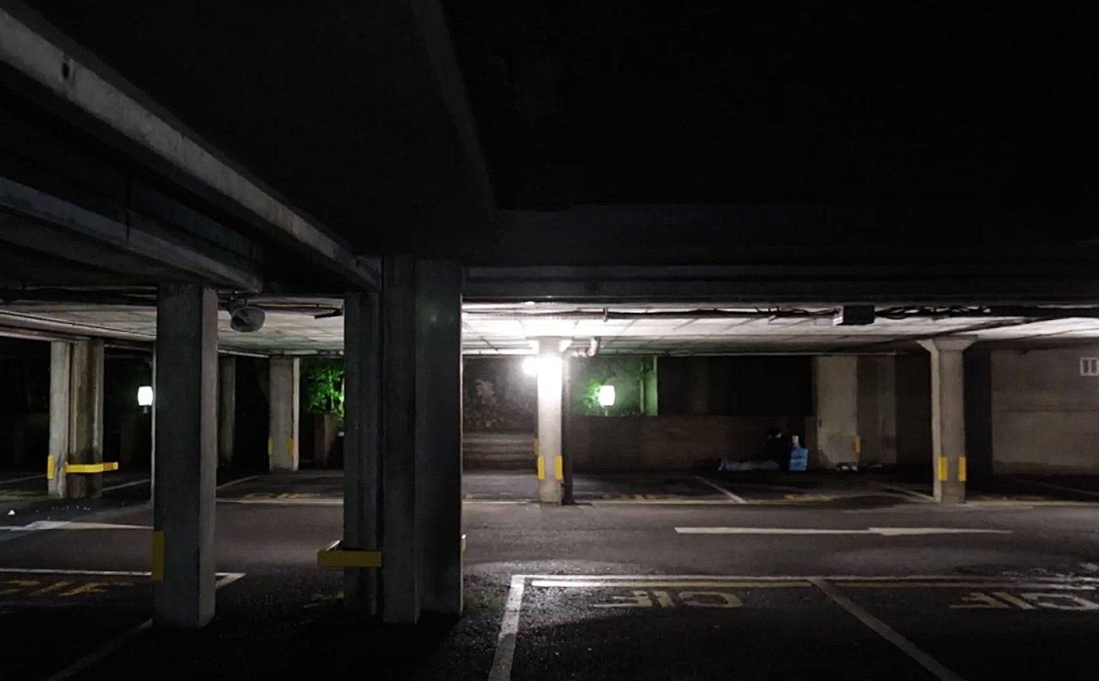 One homeless man slept in this multi-storey car park after being refused a hostel bed