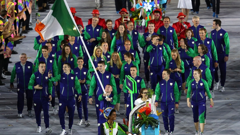 Flag bearer Paddy Barnes leads Ireland during the opening ceremony of the 2016 Rio Games