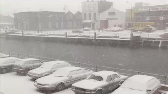 Cork Quays under snow in 1991.