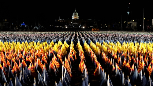 Nearly 200,000 US flags have been set up for the inauguration of President-elect Joe Biden