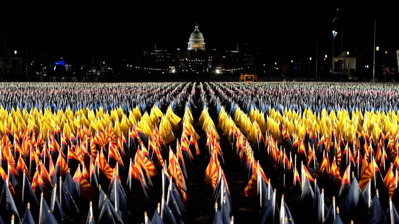 Nearly 200,000 US flags have been set up for the inauguration of President-elect Joe Biden