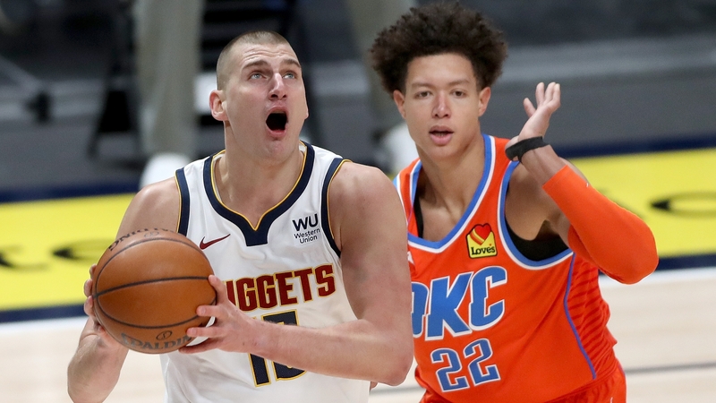 Nikola Jokic in action against the Oklahoma City