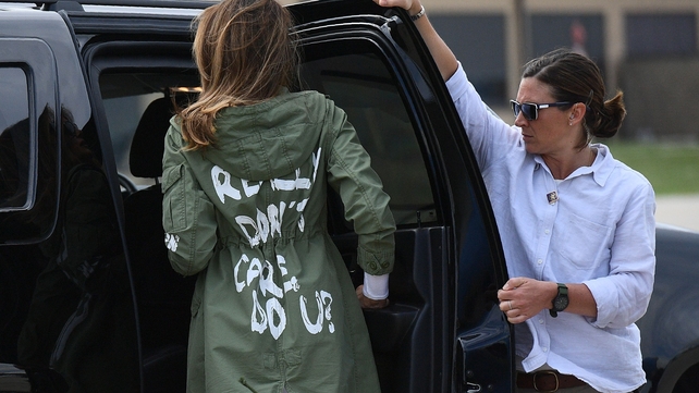 First Lady Melania Trump raised a media storm when she was photographed emblazoned with the words 'I really don't care, do you?' after a visit with child migrants on the US-Mexico border