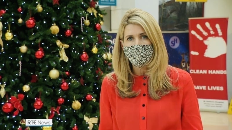 Karen Creed reporting from St James's Hospital at Christmas.
"It was a good moment to be able to report on the first Covid vaccine being given here"