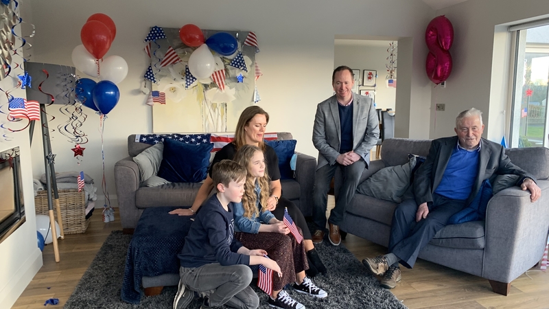 The Blewitt family celebrating Joe Biden's inauguration