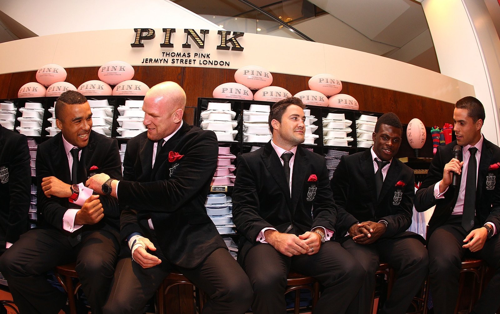 Simon Zebo, Paul O'Connell, Brad Barritt , Christian Wade and Sean Maitland during a Lions tour event in 2013