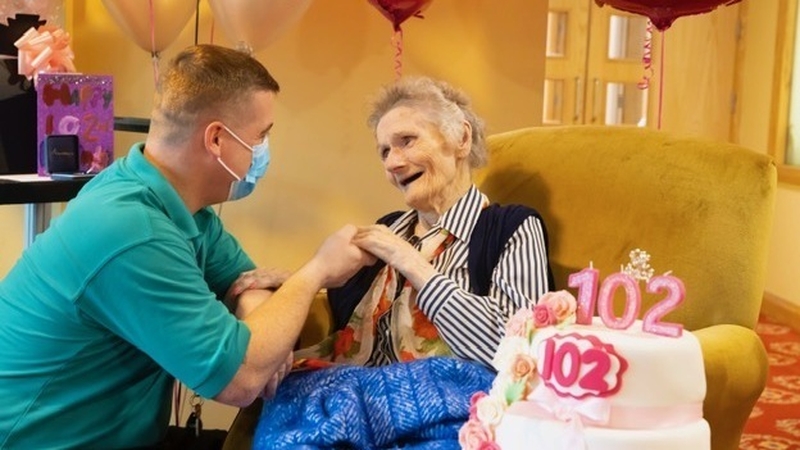 Anthony Core with Norita Mills during her birthday celebrations