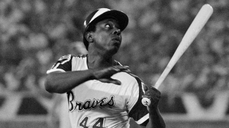 Hank Aaron in action for the Atlanta Braves