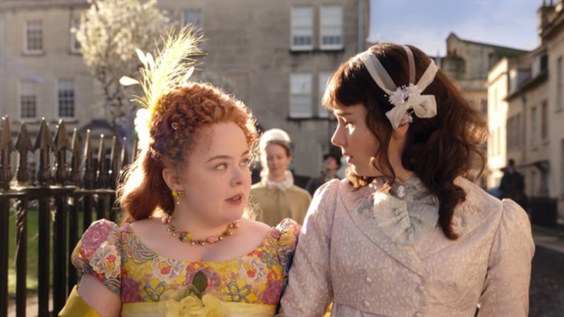 Nicola Coughlan and Claudia Jessie in Bridgerton