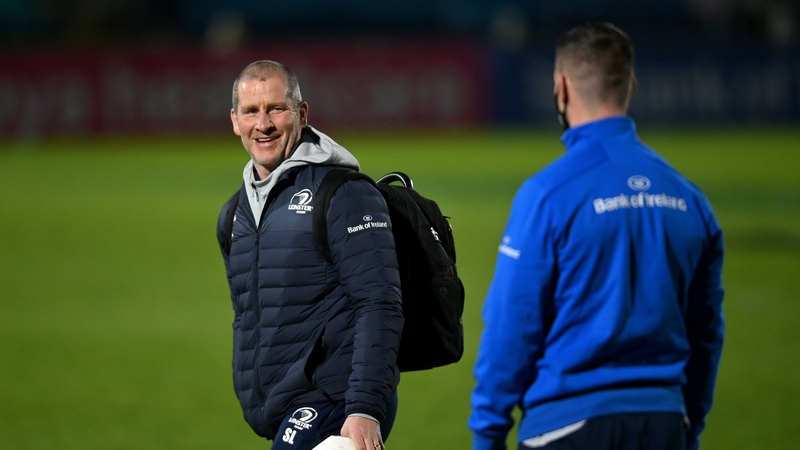 Leinster senior coach Stuart Lancaster, left, and Jonathan Sexton
