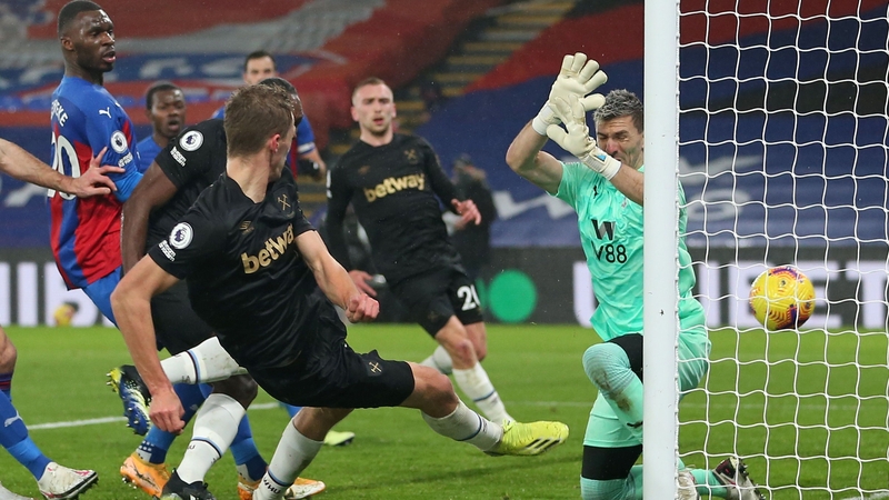 West Ham United's Tomas Soucek scores his team's second goal