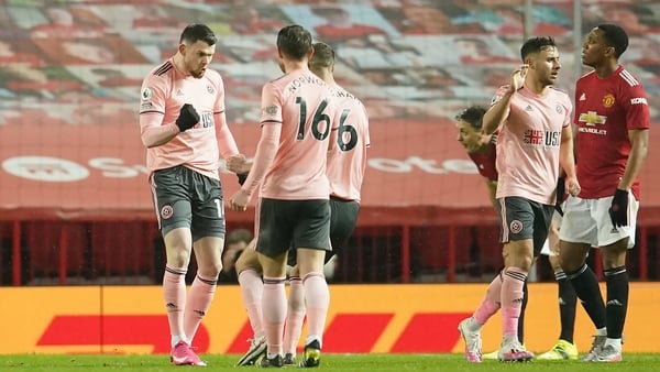 Oliver Burke celebrates that priceless second goal for the Blades