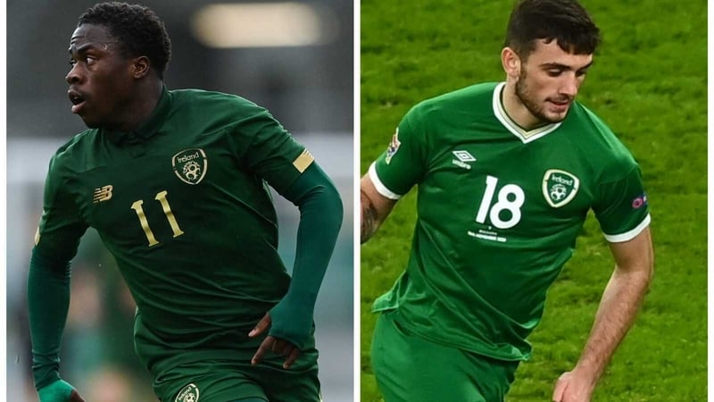 Michael Obafemi (L) and Troy Parrott