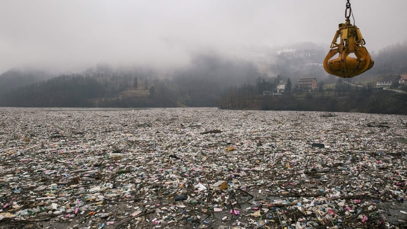 Activists say more than 20,000 cubic metres of plastics have been carried into Potpecko lake from unregulated dumps