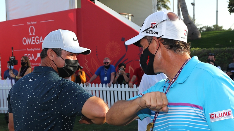 Harrington congratulating Casey after his win