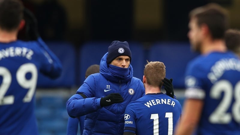 Thomas Tuchel and Timo Werner after the win over Burnley