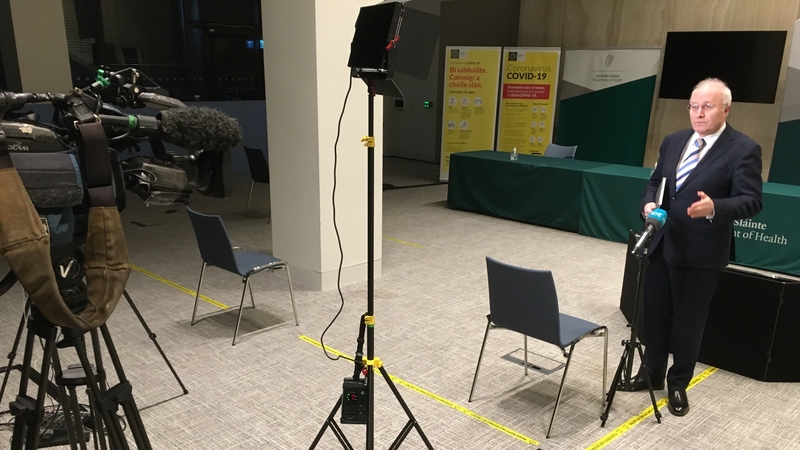 Going live for RTÉ One's Nine O'Clock news from the Town Hall room at the Department of Health