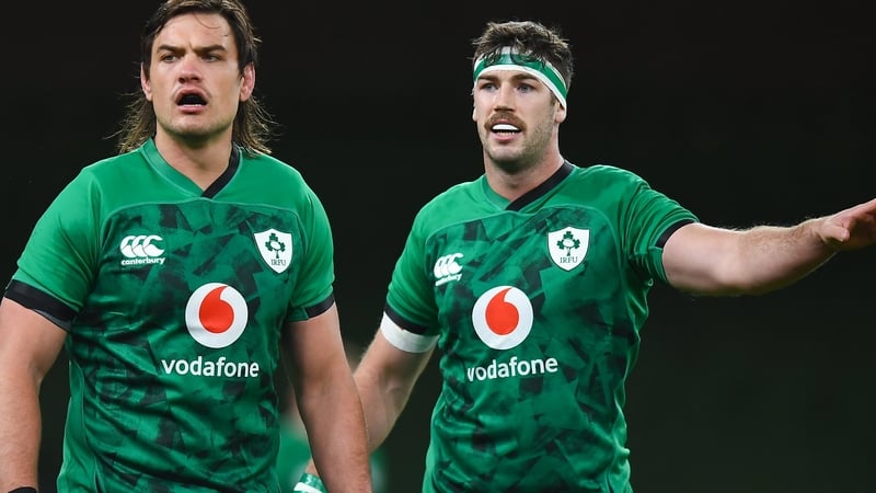 Quinn Roux (l) and Caelan Doris will miss Sunday's game against Wales