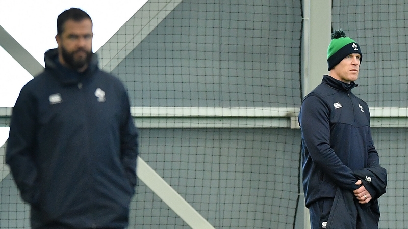 Paul O'Connell has kept in regular touch with Ireland boss Andy Farrell (l)
