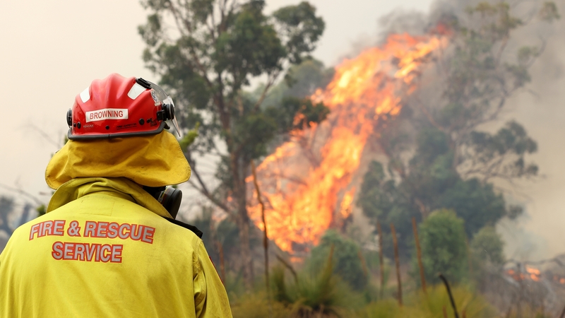 Firefighters are battling a large blaze close to Perth