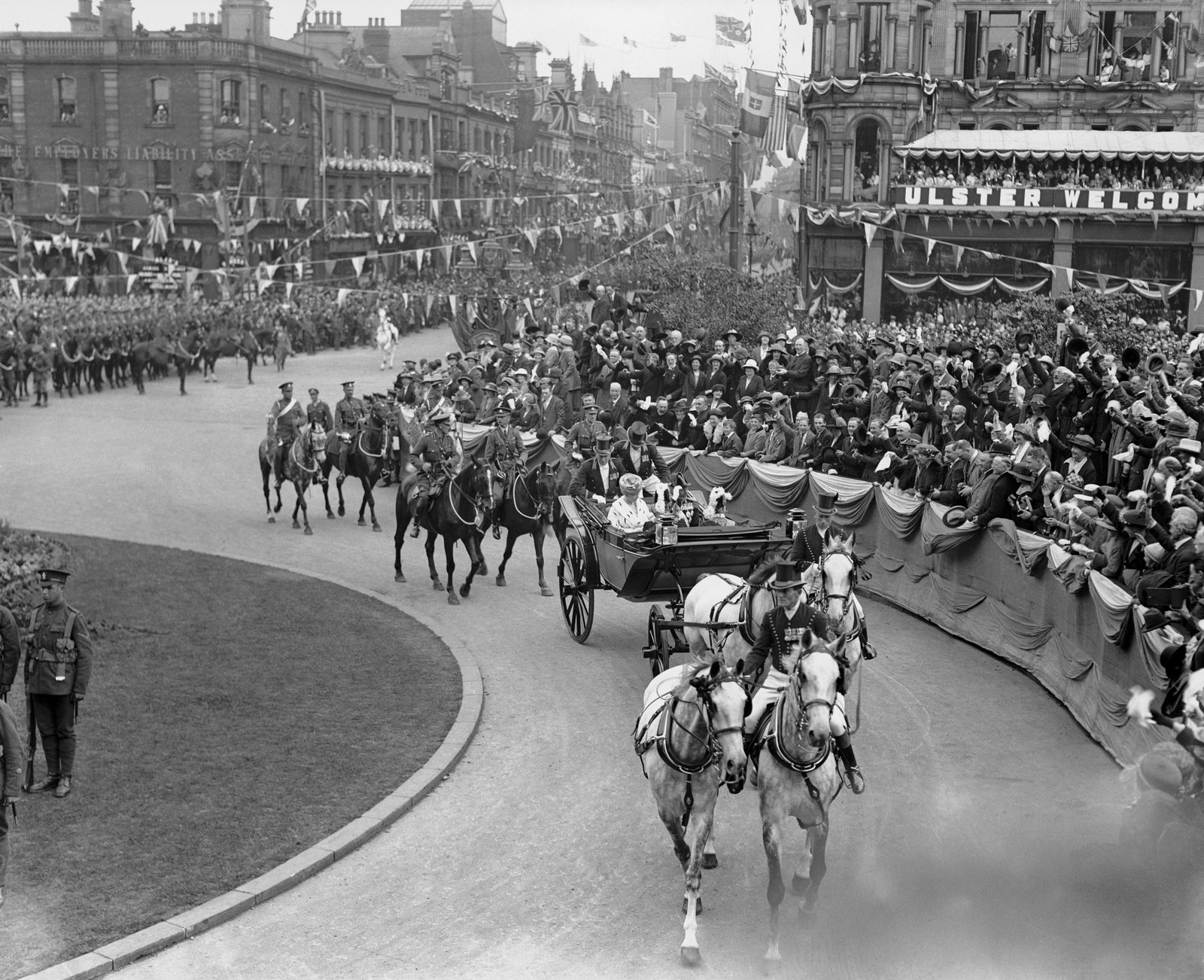 George V arrives to open parliament in Belfast on June 22nd 1921. Photo: Daily Mirror/Mirrorpix/Mirrorpix via Getty Images