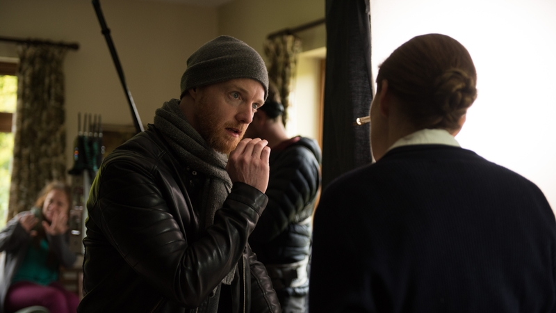 Shaun O'Connor on the set of A White Horse