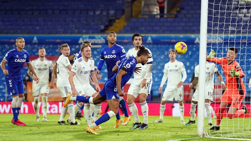 Everton's Dominic Calvert-Lewin heads home from close range