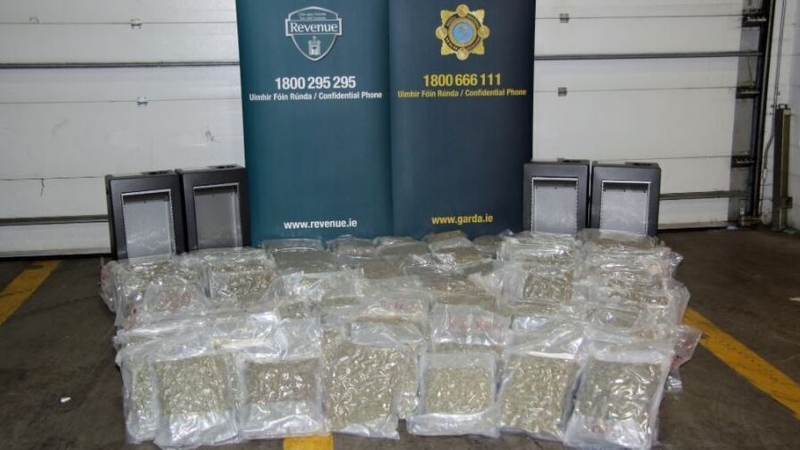 Around 129kg of suspected cannabis was seized in the Lusk area