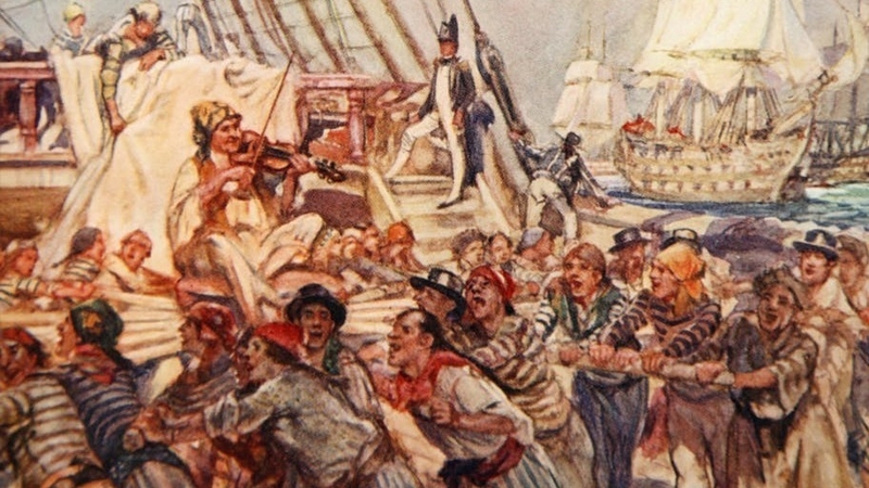 Daily life on a ship could be monotonous and dreary, so songs were sung to lighten the mood. Photo: Heritage Images via Getty Images