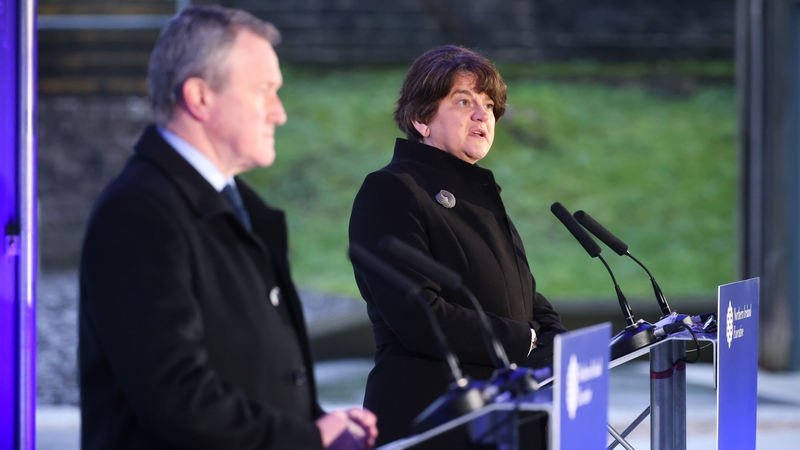 Arlene Foster and Conor Murphy were speaking in Dungannon