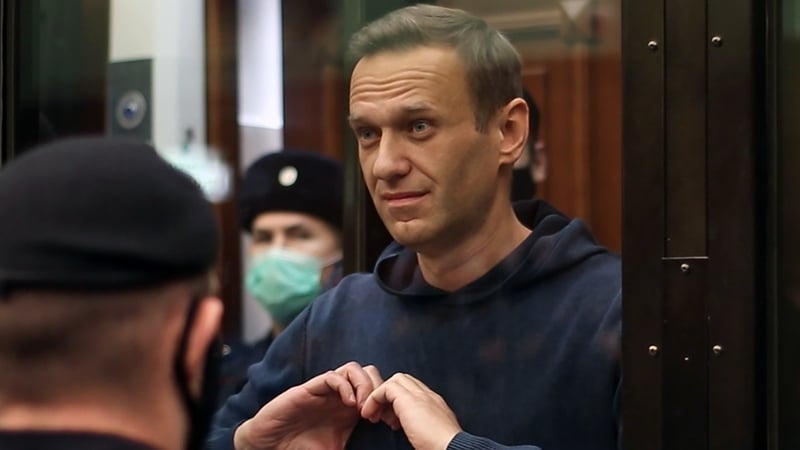 Russian opposition activist Alexei Navalny pictured in a Moscow court earlier this week