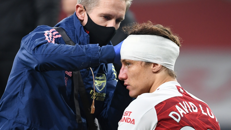 David Luiz suffered a clash of heads with Raul Jimenez in November that left the Wolves striker with a fractured skull