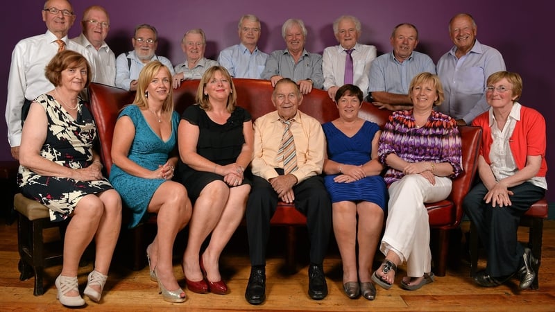 Tom Kenny (front row, centre) pictured at the Ladies Football Association 40th Anniversary in 2013