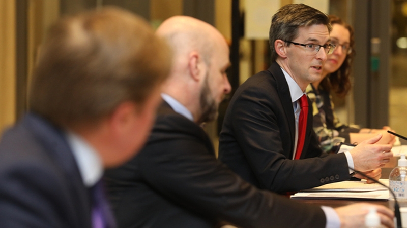 Dr Ronan Glynn speaking at the Department of Health press briefing