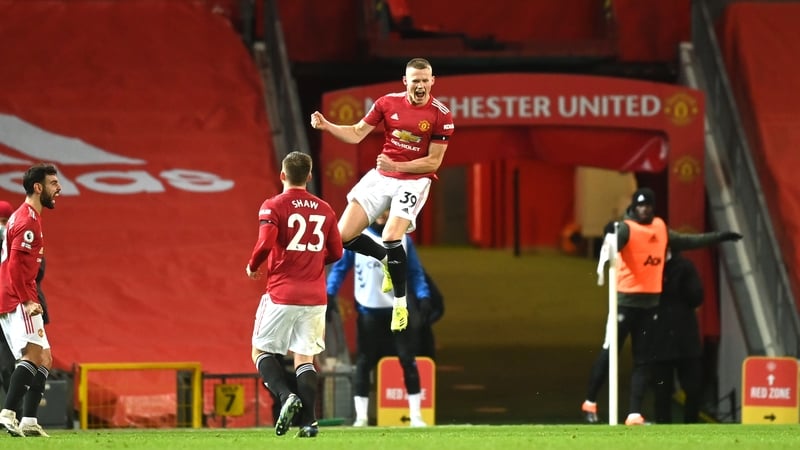 Scott McTominay after scoring against West Ham in the FA Cup - February 2021