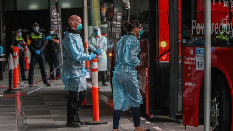 People arriving in Australia are brought to hotels where they must quarantine for 14 days