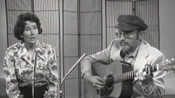 Singer Fionnuala Mac Lochlainn and presenter Bill Williams performing on 'Make Music : Ballads' (19…