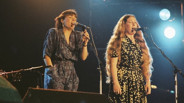 Two women singing
