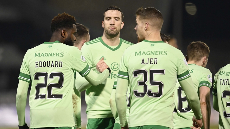 Celtic's Odsonne Edouard celebrates with Shane Duffy