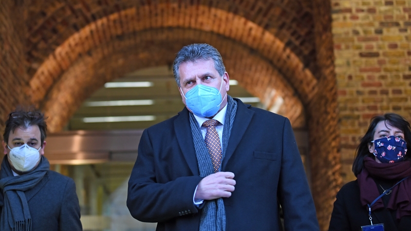 Maros Sefcovic arriving in London for the talks with Michael Gove