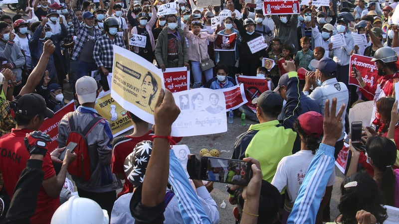 Thousands of people have joined nationwide rallies demanding the country's generals relinquish power