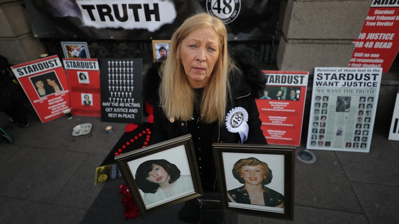 Antoinette Keegan with pictures of her sisters Mary and Martina who were among the 48 victims of the Stardust nightclub fire in Dublin on Valentine's Day in 1981 (File pic)